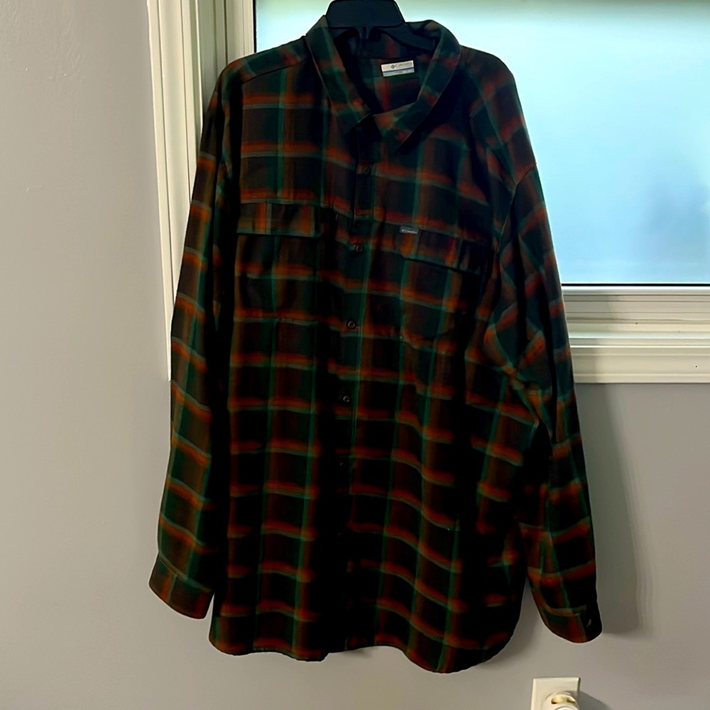 Columbia Flannel Shirt Mens 4XL Long Sleeve Plaid Button Up worn once